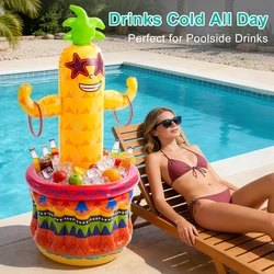 Enfriador inflable en forma de piña para piscina temática hawaiana