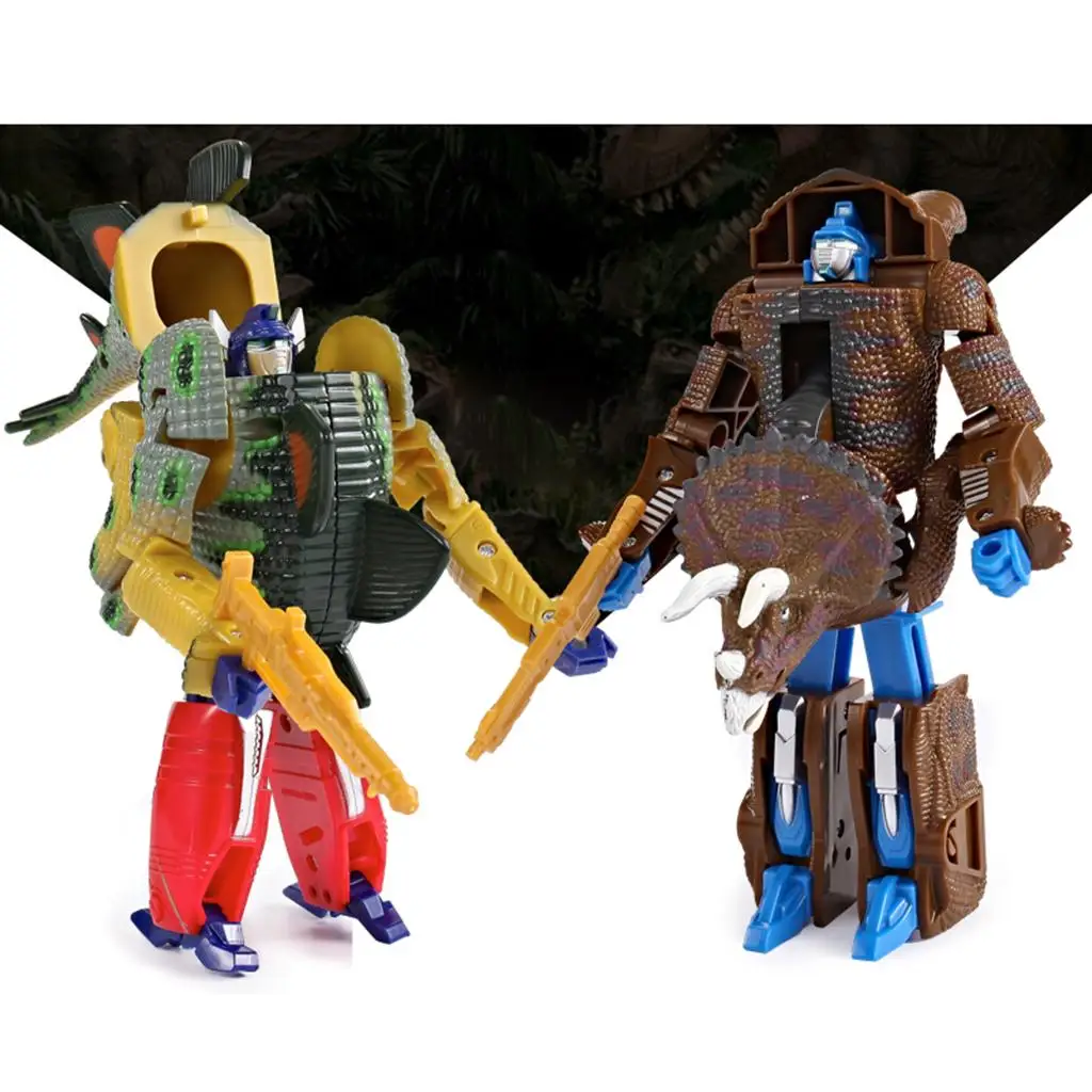 Juguete dinosaurio transformable tipo robot de plástico para niños - imagen 3