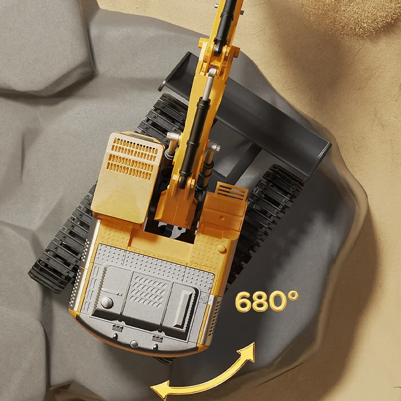 Excavadora RC de aleacion 6/9CH con mando, luces y giro de 680 grados - imagen 5