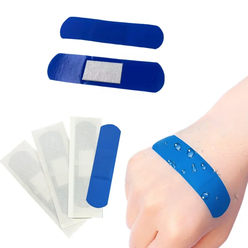 Tiritas adhesivas detectables de color azul
