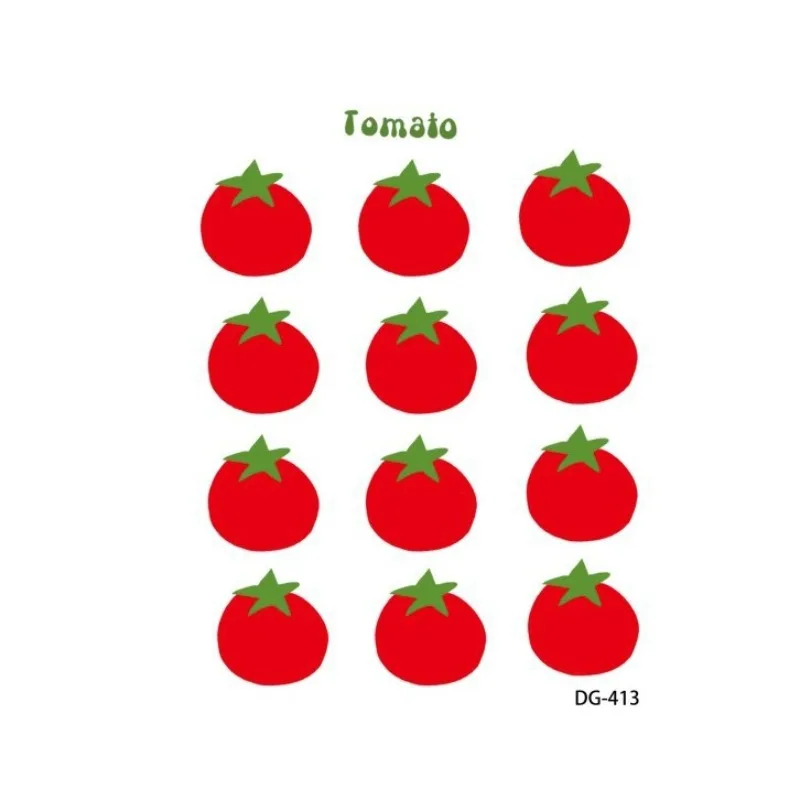 Pegatinas de relieve con fresa y tomate para álbum infantil
