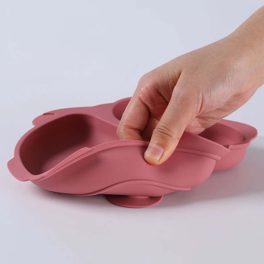 Vajilla de silicona infantil con plato búho y ventosa para bebés - imagen 4