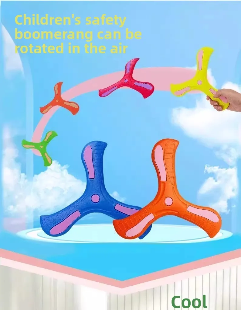 Boomerang de tres palas en acción