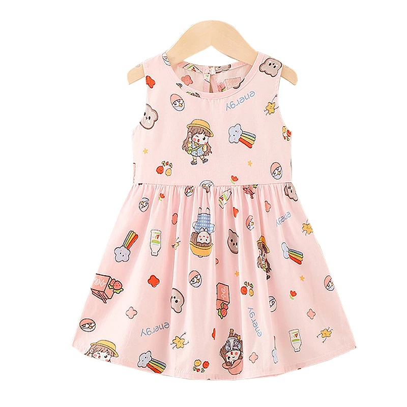 Vestido verano de algodón sin mangas para niña - imagen 4