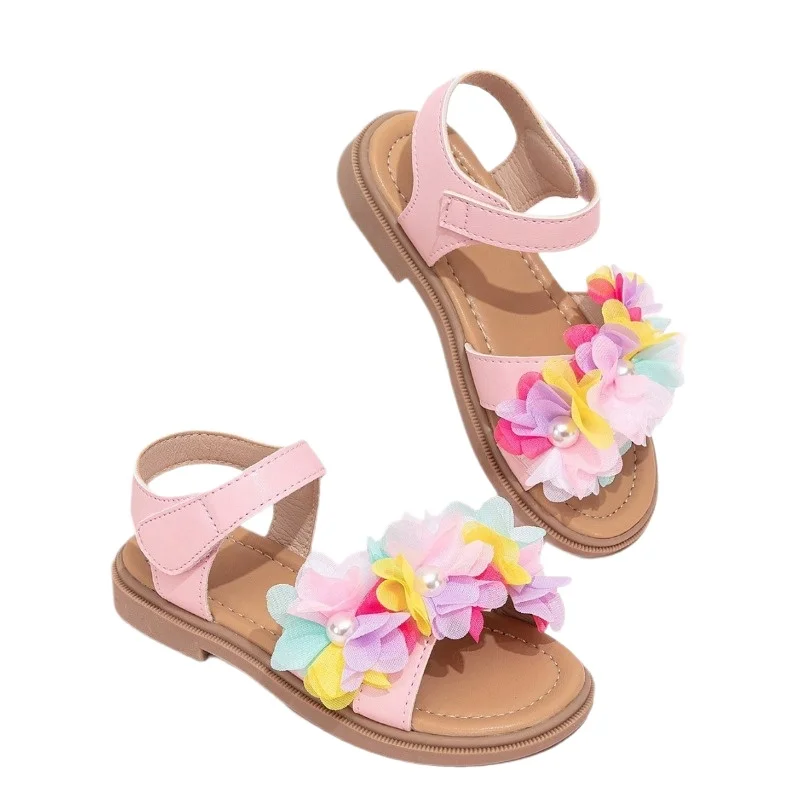 Sandalias planas para niña con flores, cómodas y fáciles de poner - imagen 5