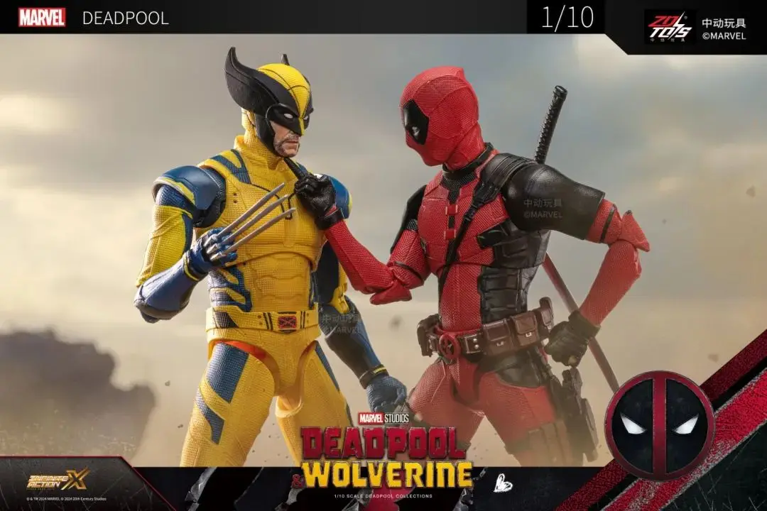 Figura de Wolverine con traje amarillo y garras visibles