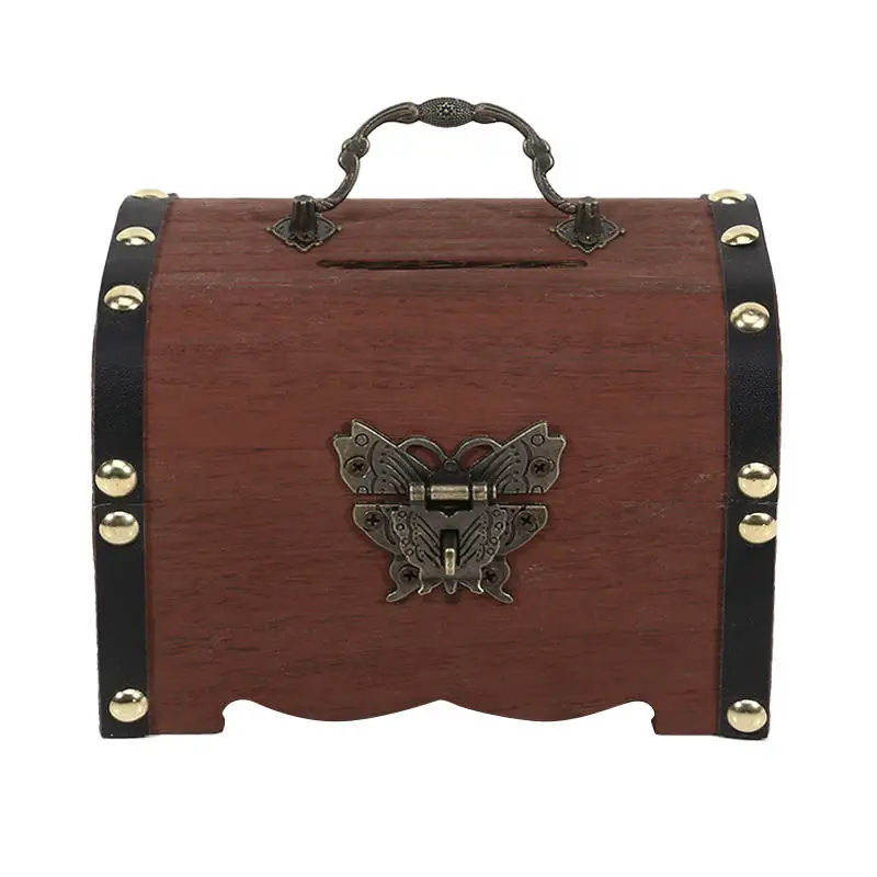 Hucha con candado estilo vintage para niños caja tesoro - imagen 2