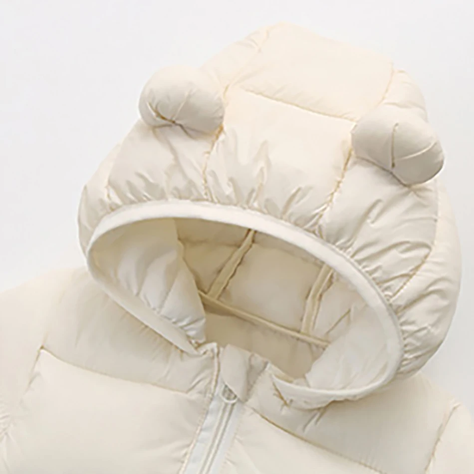Parka acolchada invernal con orejas de oso y bolsillo - imagen 3