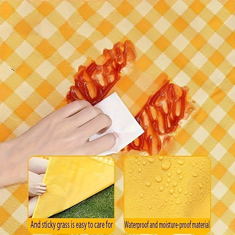 Tapete de picnic impermeable plegable con tablero ajedrez - imagen 3