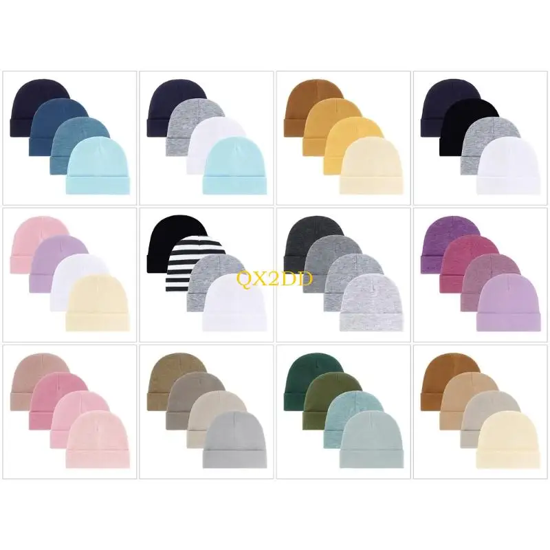 Gorros de algodón para recién nacido unisex suaves y elásticos - imagen 4