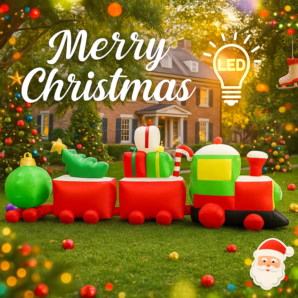 Tren de Navidad inflable con luces LED para decoración exterior - imagen 2