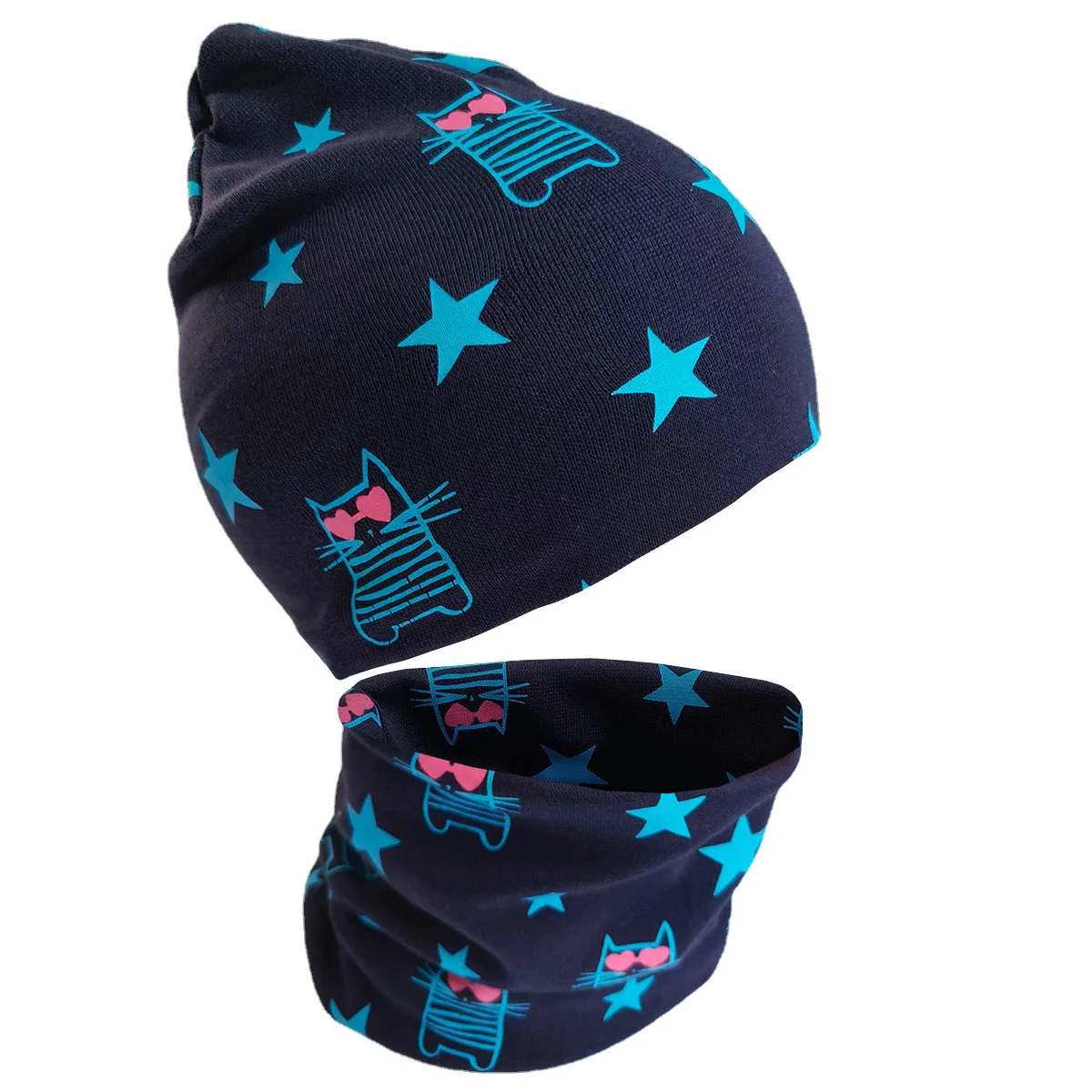 Gorro infantil de felpa con gato suave para invierno