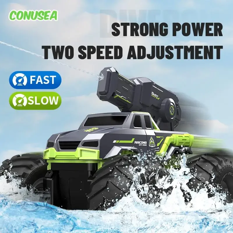Coche RC anfibio a control remoto con chorro de agua para niños - imagen 2