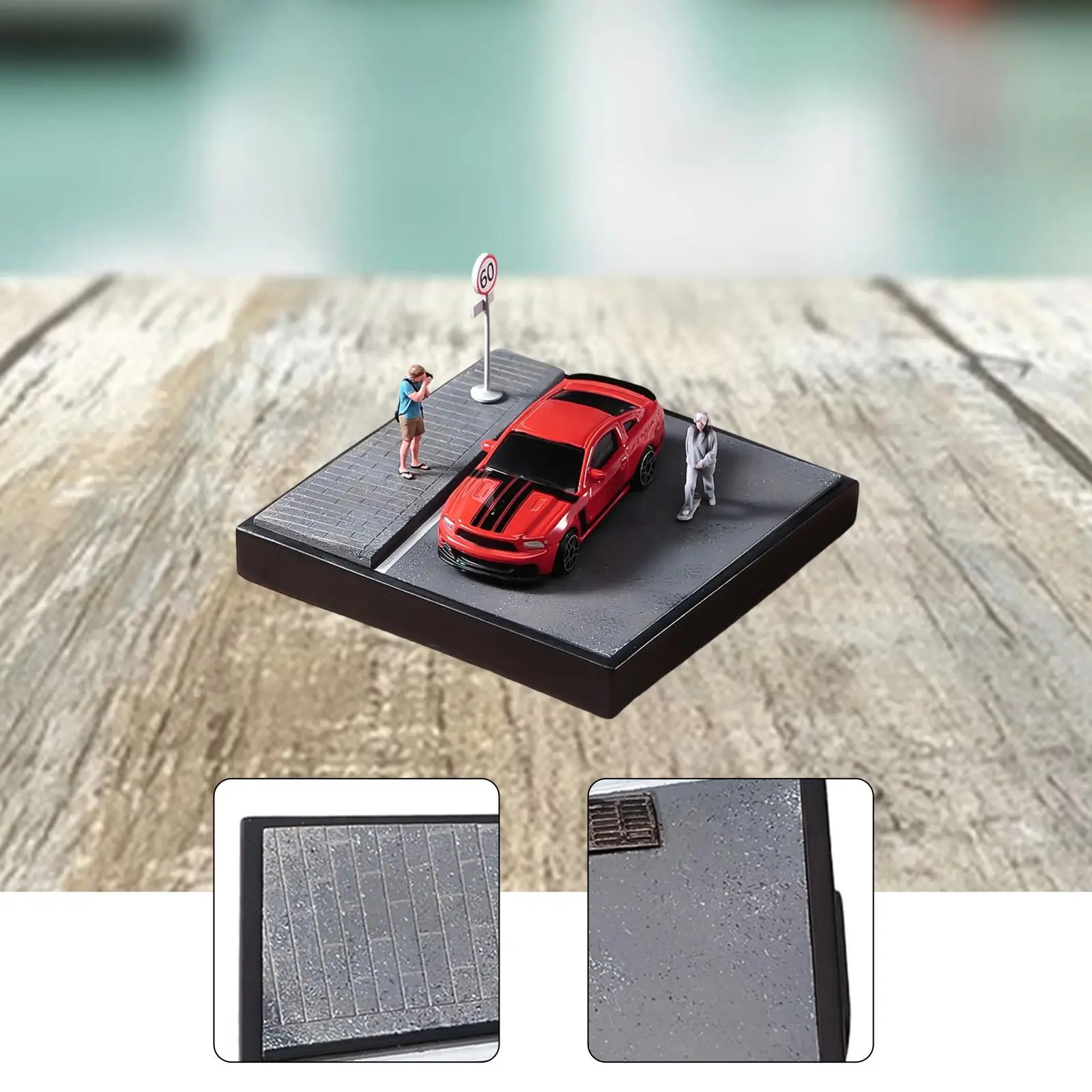 Base de exhibición para coches de juguete con escena de carretera - imagen 2