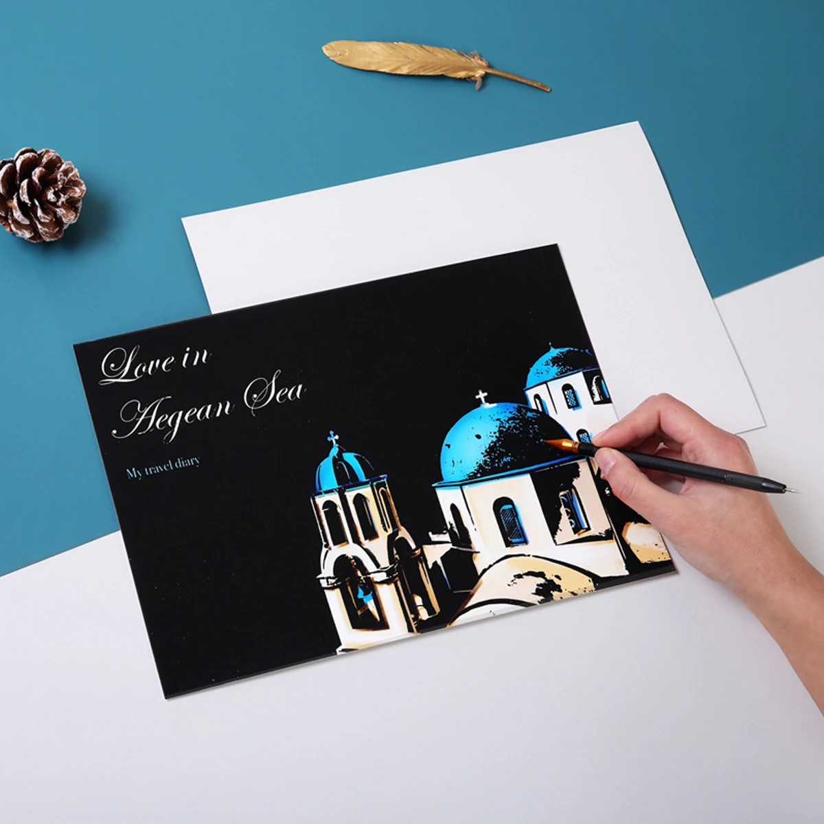 Kit papel para raspar A4 paisajes del mundo – Manualidades para niños - imagen 2