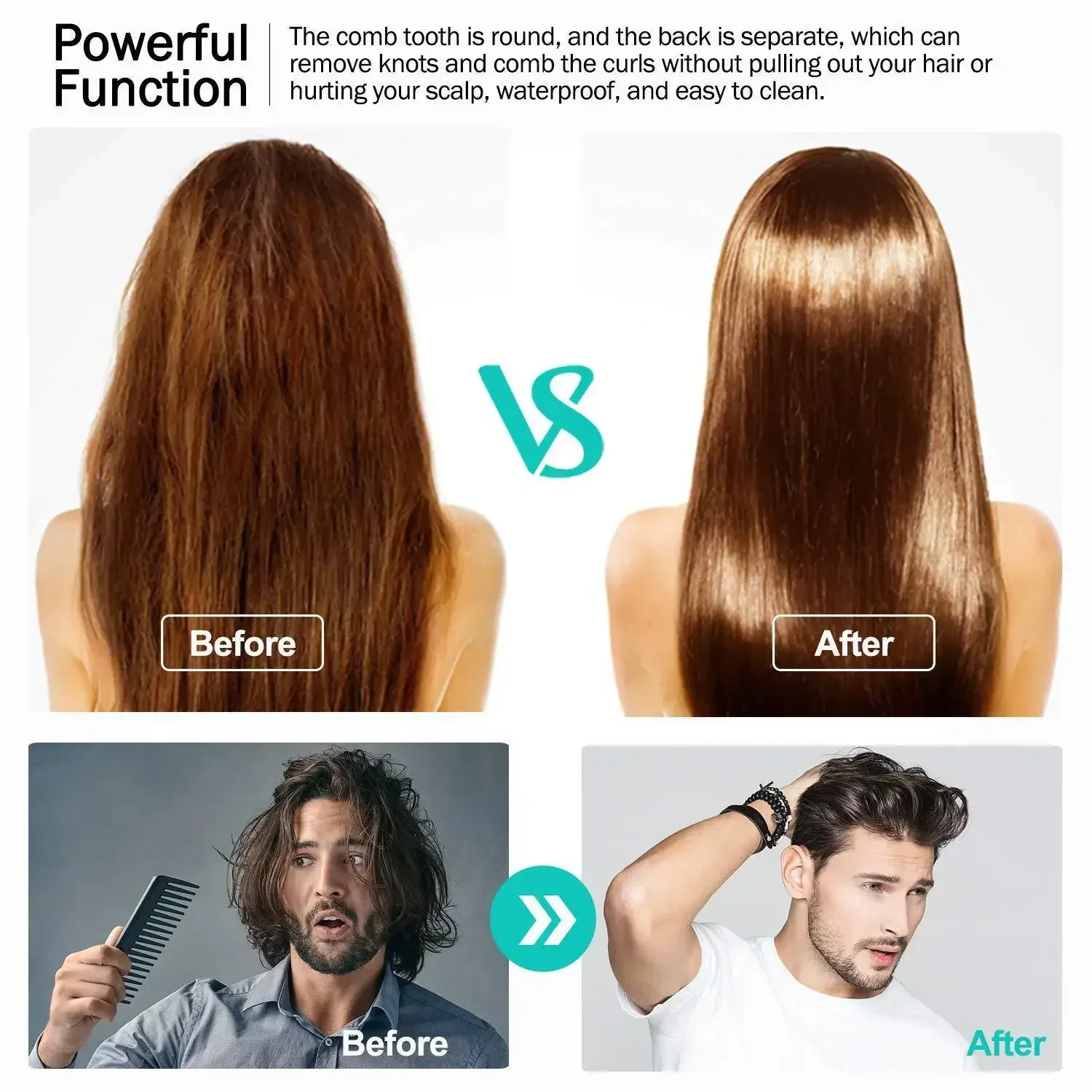 Cepillo desenredante infantil mágico para el cabello sin tirones - imagen 2
