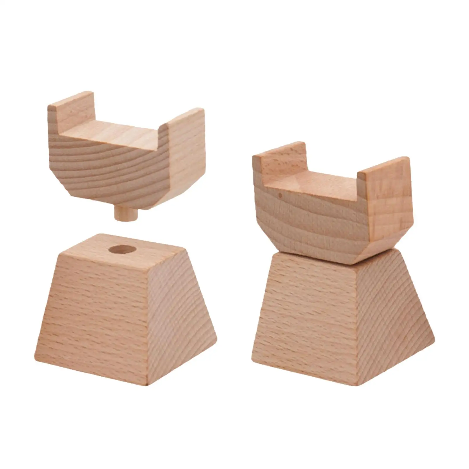 Elevadores de vía de tren de madera con soportes giratorios infantiles - imagen 2