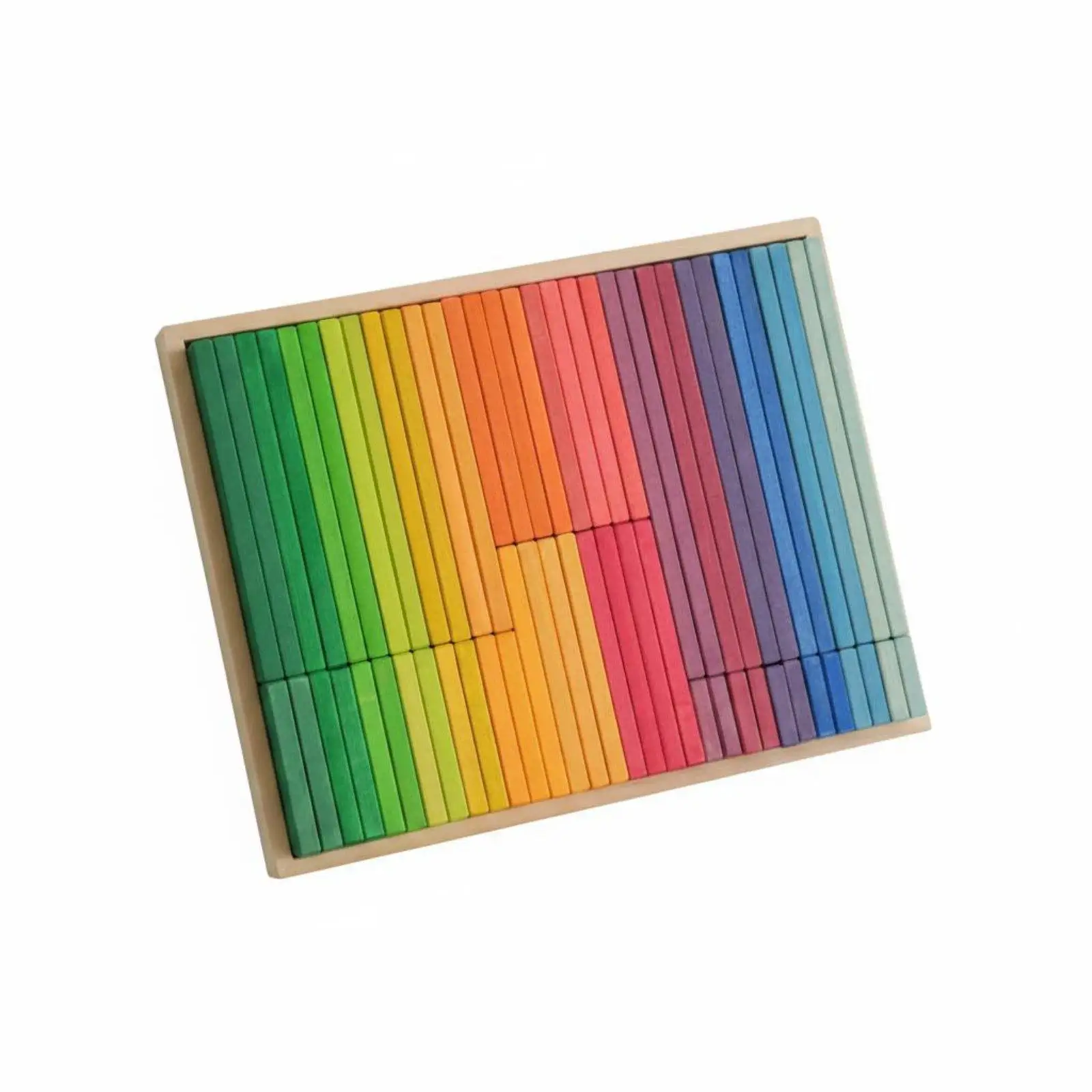 Bloques arcoíris de madera apilables para aprendizaje temprano - imagen 4