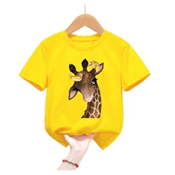 Camiseta infantil de verano con ciervo – Estilo kawaii amarillo
