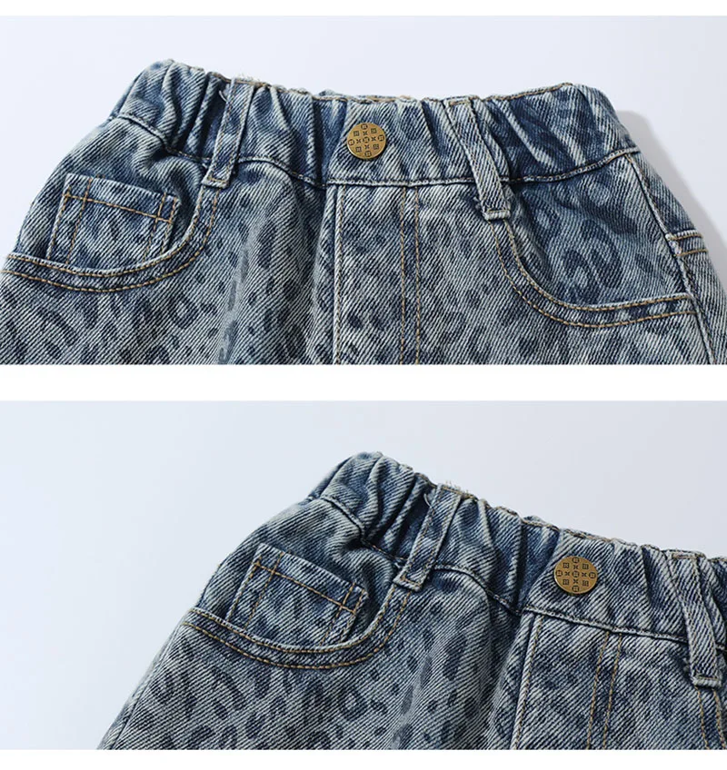 MILANCEL Pantalones vaqueros pierna ancha leopardo para niños