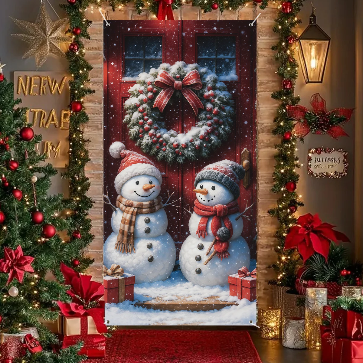 Banderín colgante de Navidad para chimenea, banderas festivas - imagen 5