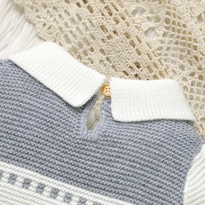 Mono tejido de algodón con cuello tortuga para bebé - imagen 5