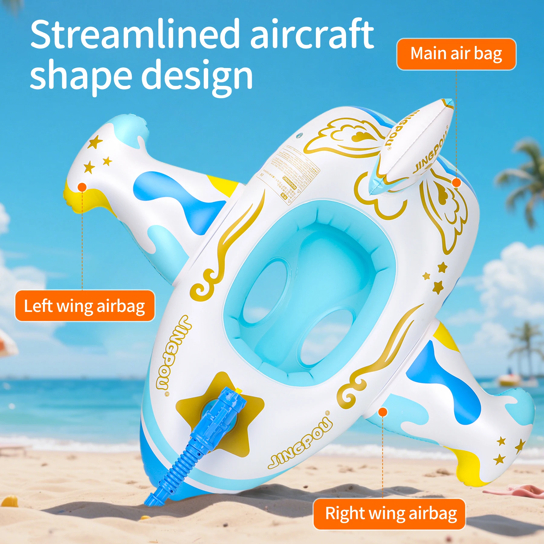 Swimbobo anillo inflable de flotador para niños avión de natación - imagen 5