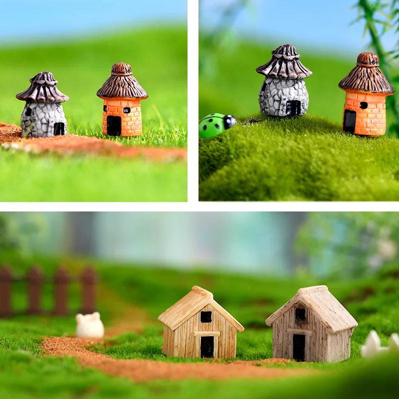Mini figura resina estilo jardín de hadas decoración hogar