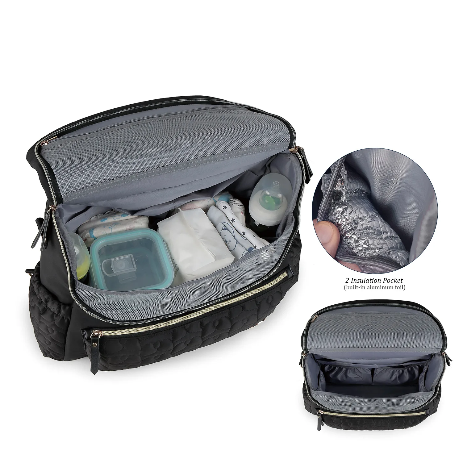 Bolsa pañales bebé mochila maternidad impermeable con cambiador - imagen 3