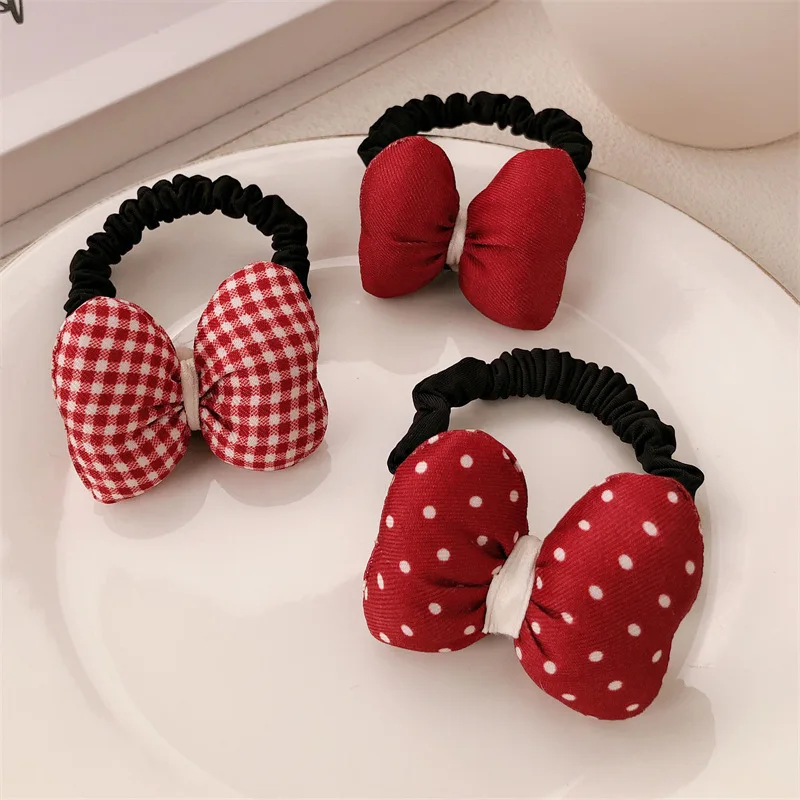 Diadema con lazo de lunares rojos para niña – pelo con estilo - imagen 4