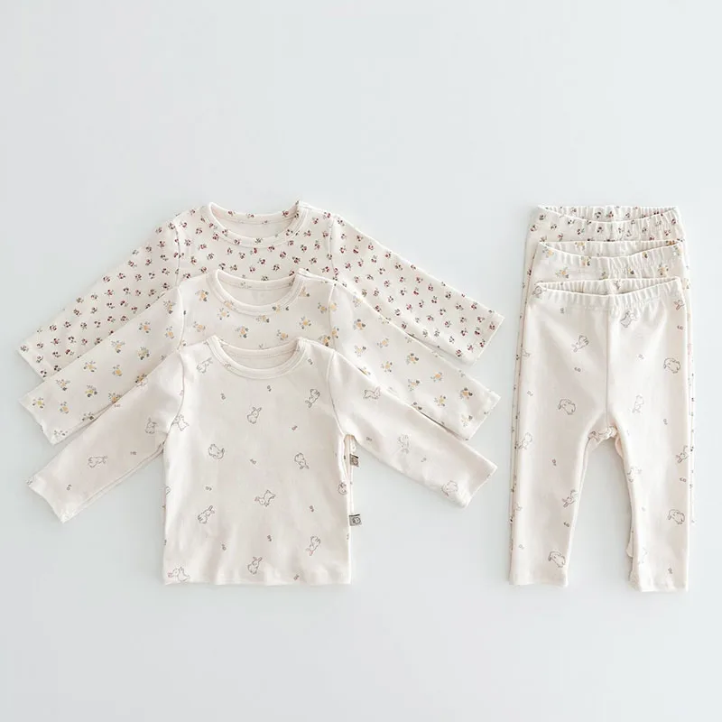 Milangel Conjunto Pijama Bebé Conejito Flores - Ropa Suave Primavera - imagen 4
