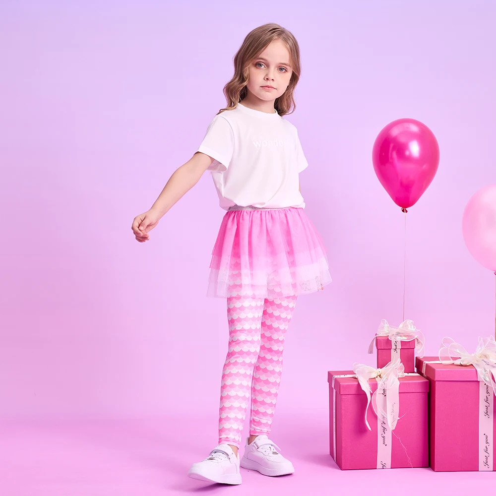 Falda pantalón rayada elástica de punto para niña - imagen 5