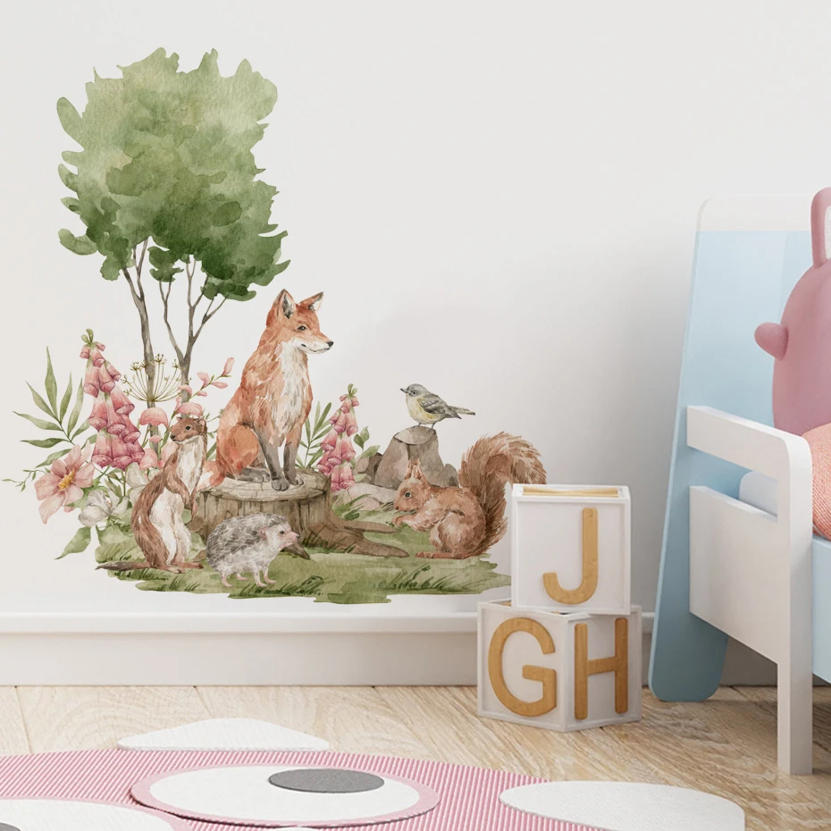 Pegatinas de pared infantiles animales del bosque para guardería - imagen 3
