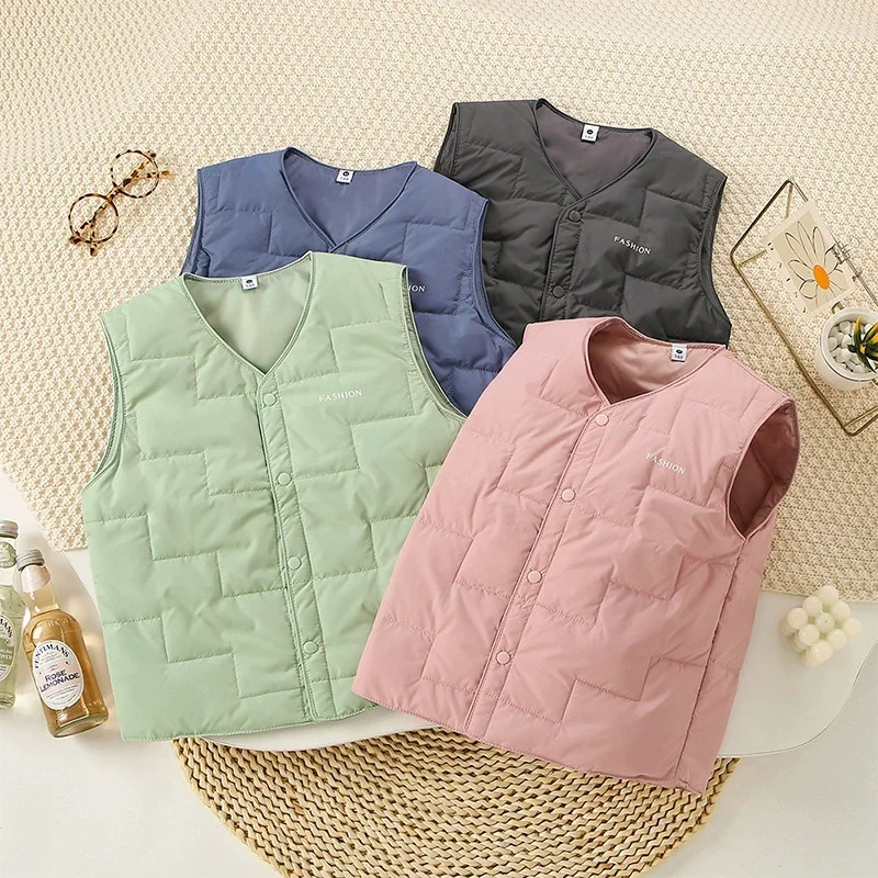 Chaleco de invierno sin mangas para niños – estilo casual - imagen 2