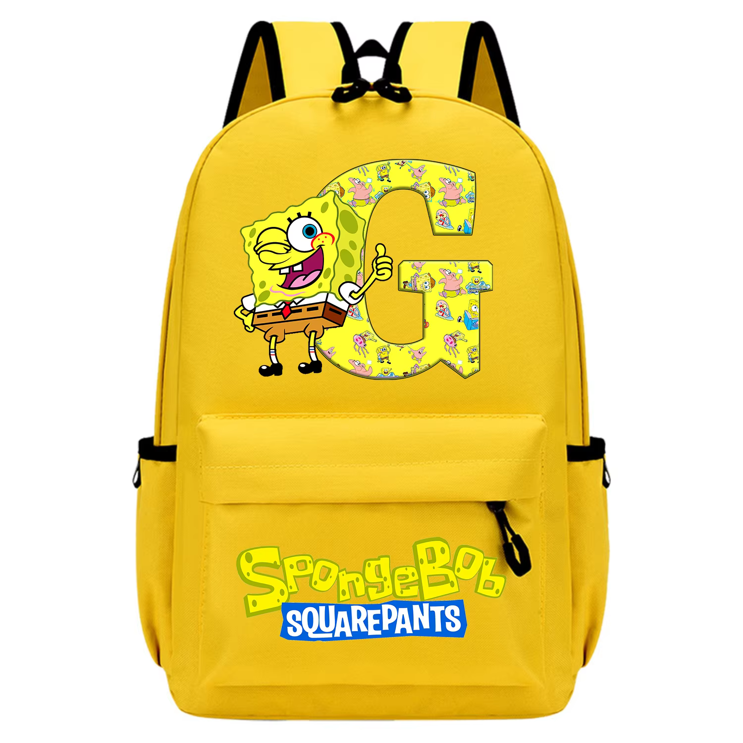 Mochila escolar de Bob Esponja amarilla para niños – diseño anime - imagen 5