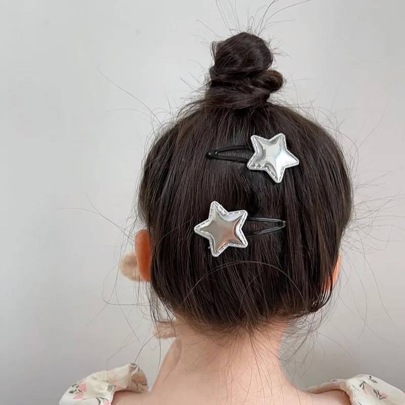 Kinderen pinzas para el pelo de estrella plateada, sin dañar