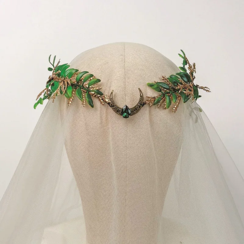 Corona floral de hada artesanal para boda y fiesta renacentista
