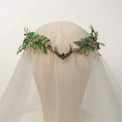 Corona floral de hada artesanal para boda y fiesta renacentista