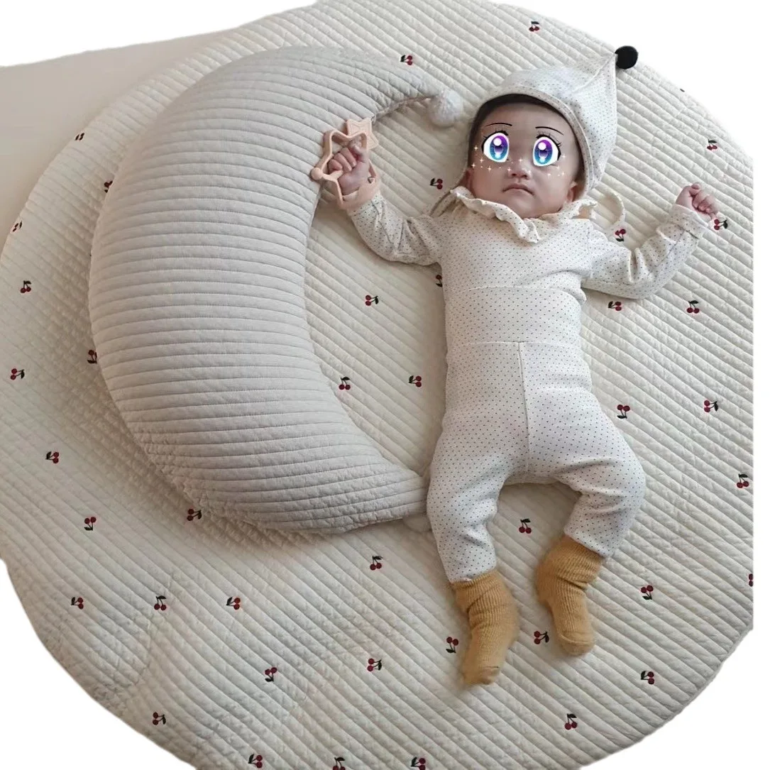 Almohada de lactancia luna para recién nacido de algodón puro - imagen 5