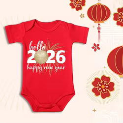 Hello Body de algodón para bebé – Estampado Año Nuevo