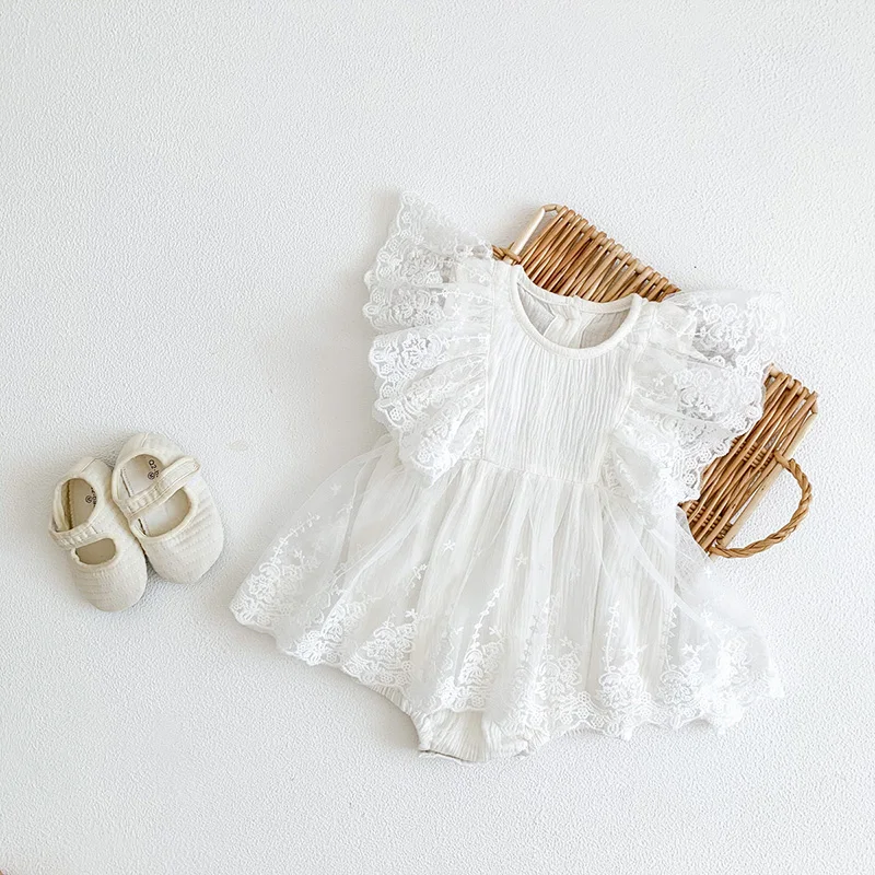 MILANCEL Vestido de verano para niña bebé con volantes