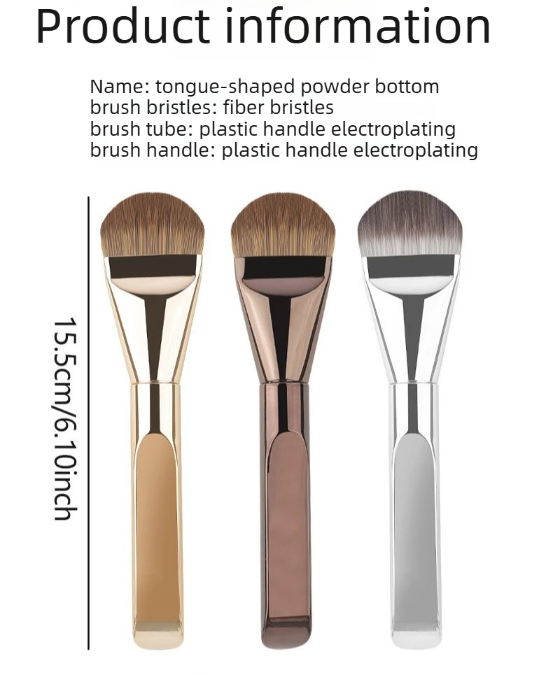 Brocha de maquillaje para base con forma de lengua