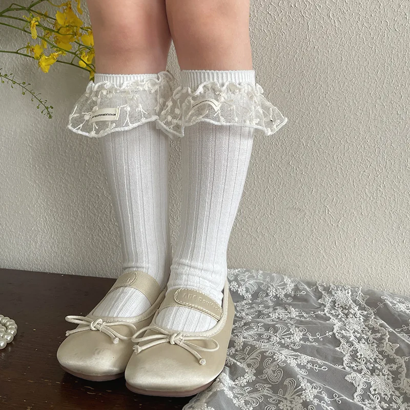 MILANCEL calcetines hasta la rodilla de verano con encaje - imagen 4