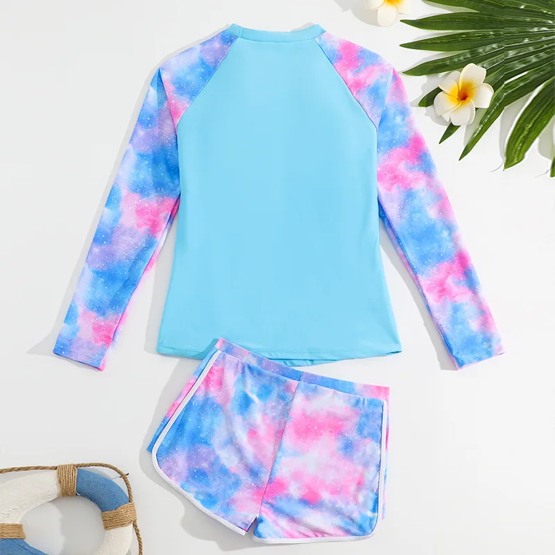 Traje de baño infantil estilo surf con manga larga y shorts para niño - imagen 3