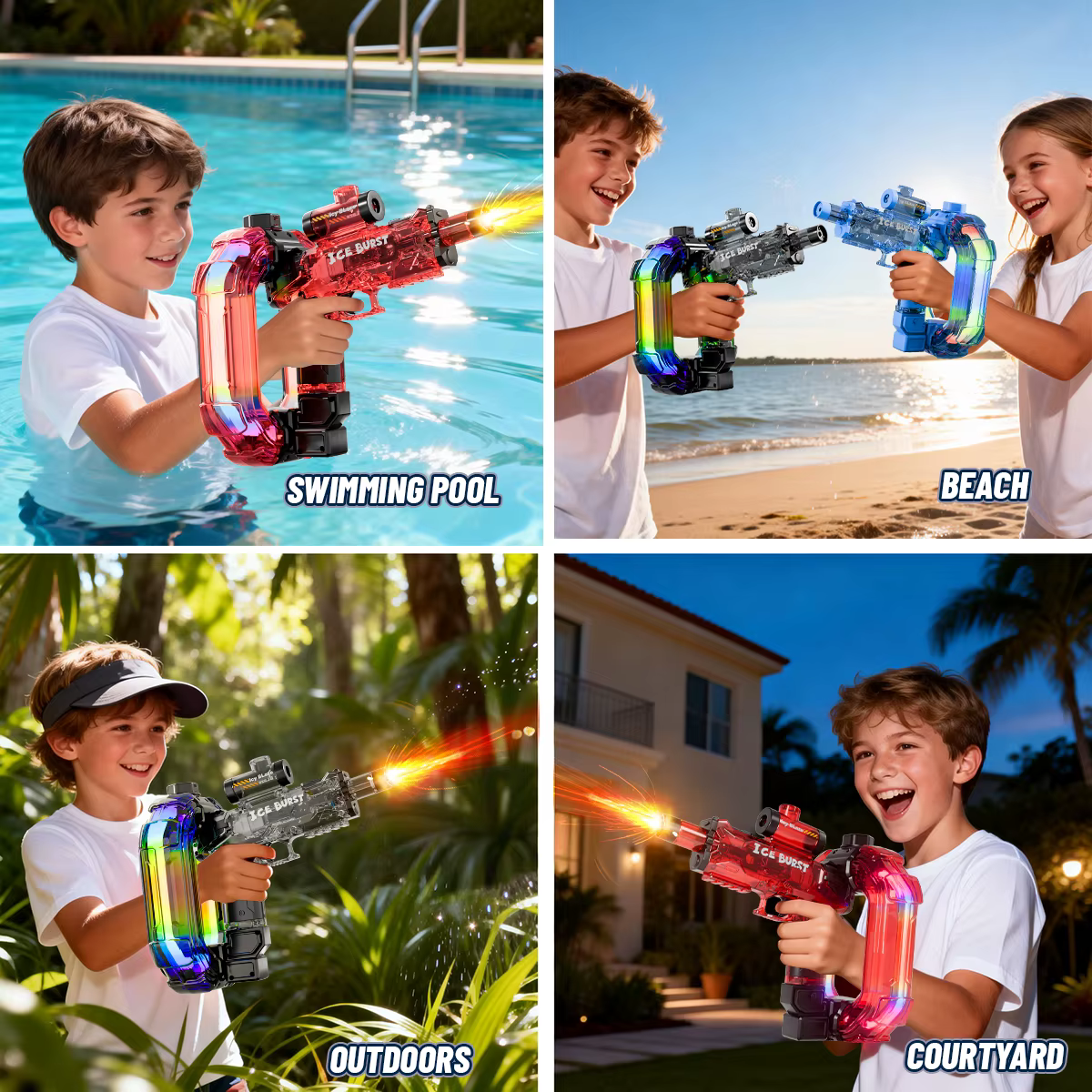 Pistola de agua eléctrica con luz para piscina y playa al aire libre - imagen 5