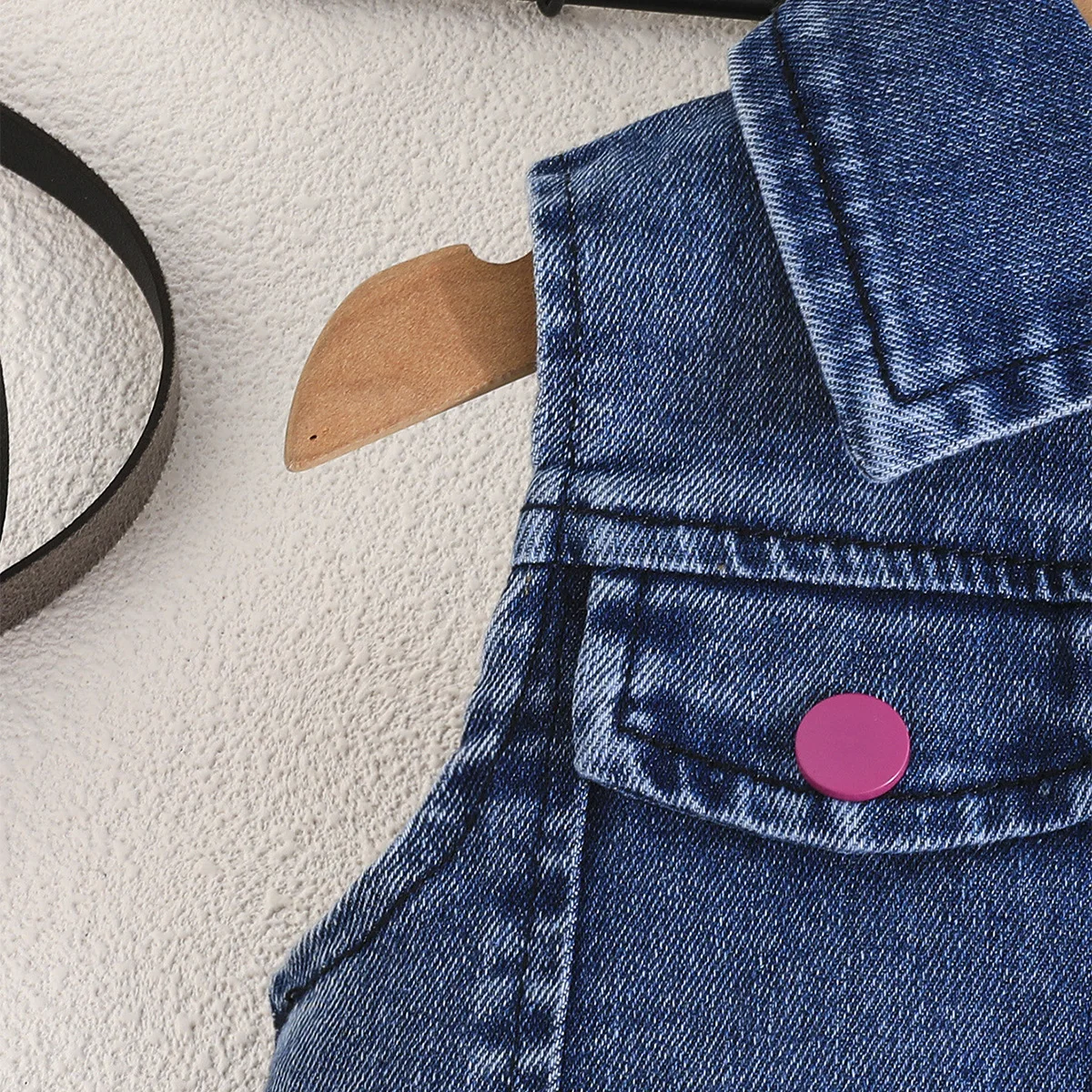 Conjunto infantil con chaleco vaquero y falda para niña - imagen 2