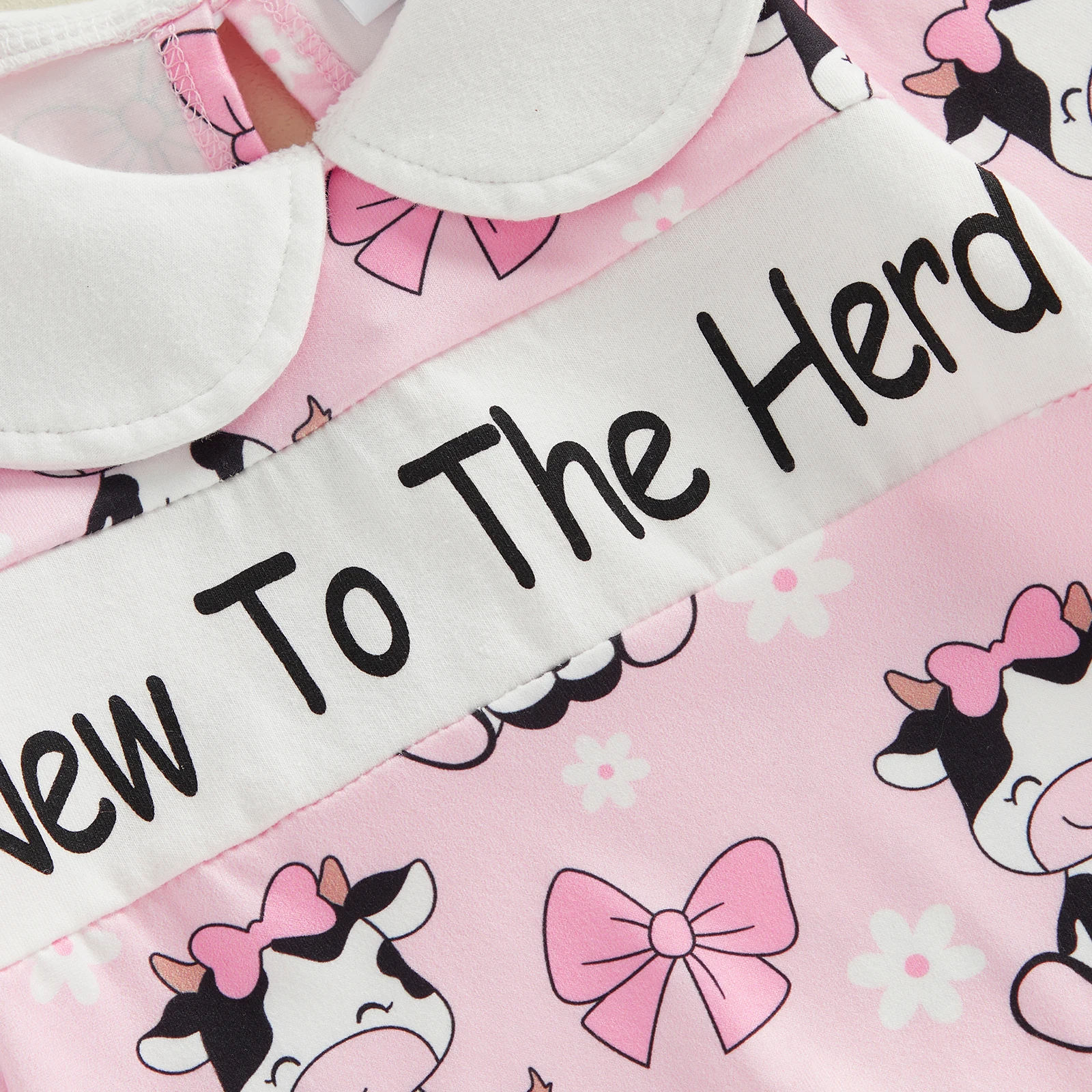 Pelele bebé niña de manga larga con estampado vaca otoño - imagen 4