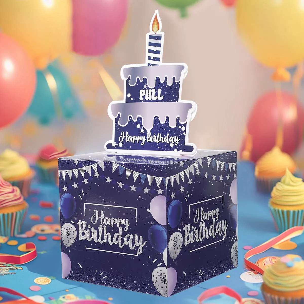 Caja regalo de cumpleaños infantil con tarjeta pastel y sorpresa - imagen 5