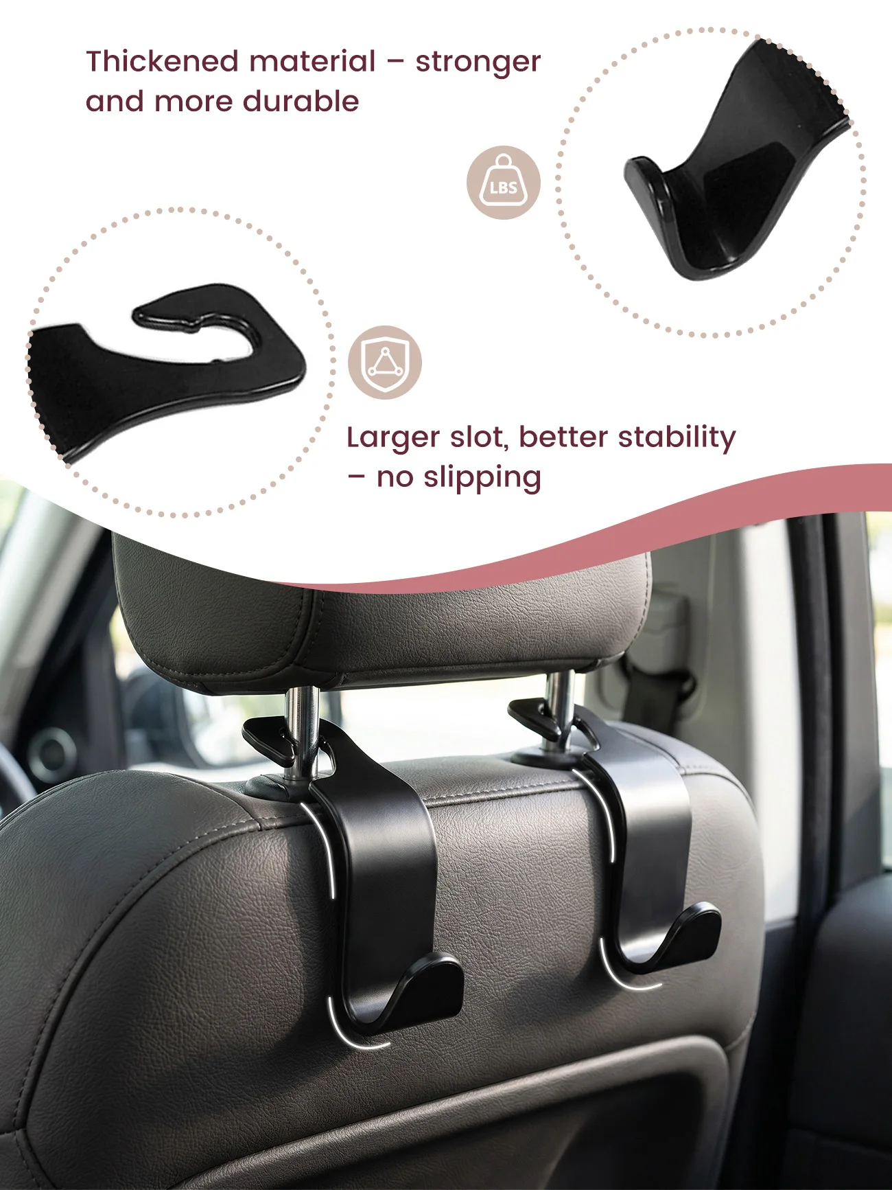 Organizador para respaldo de asiento y accesorios interiores