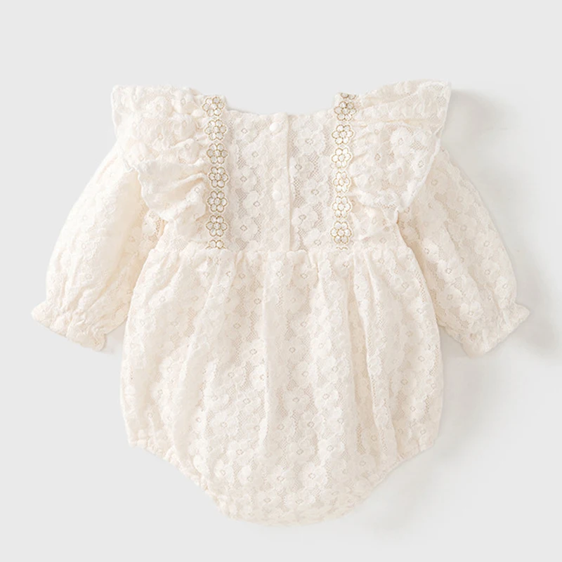 Conjunto otoño niña recién nacida con mono encaje - imagen 3